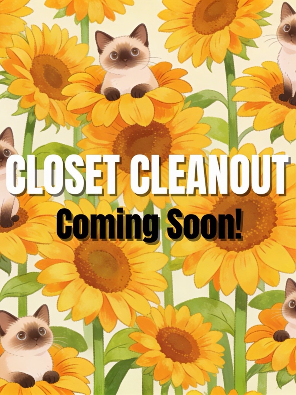 Sunflower & Siamese Cat Graphic Print